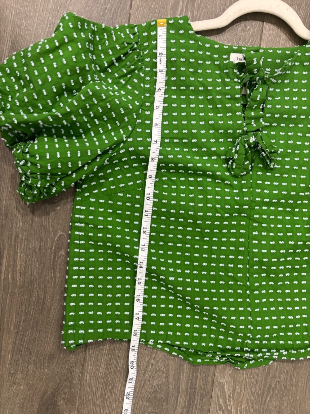 Kate Spade x Target Green Textured Dot Puff Sleeve Blouse Size S - Picture 5 of 5